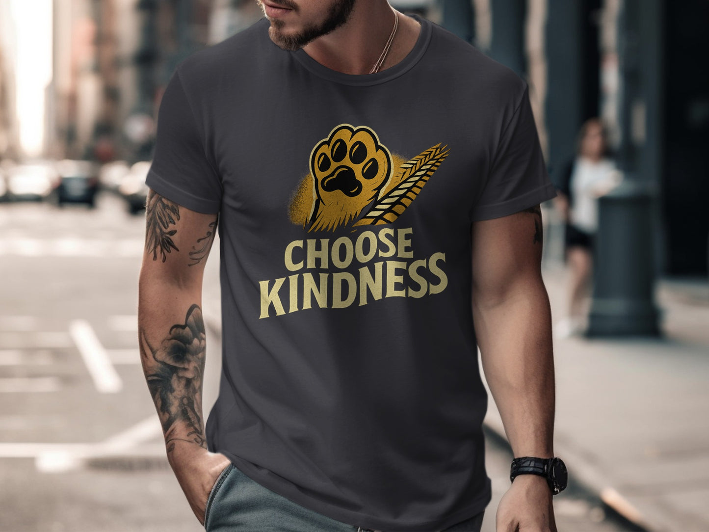 Choose Kindness Paw Print Graphic T-shirt