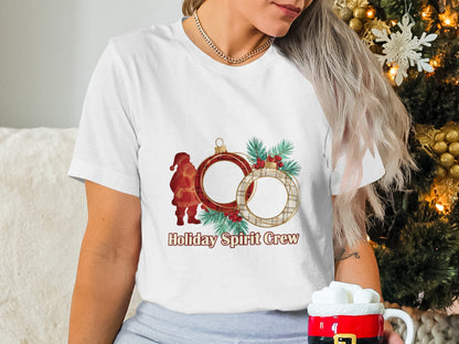 Holiday Spirit Crew Festive Graphic T-Shirt