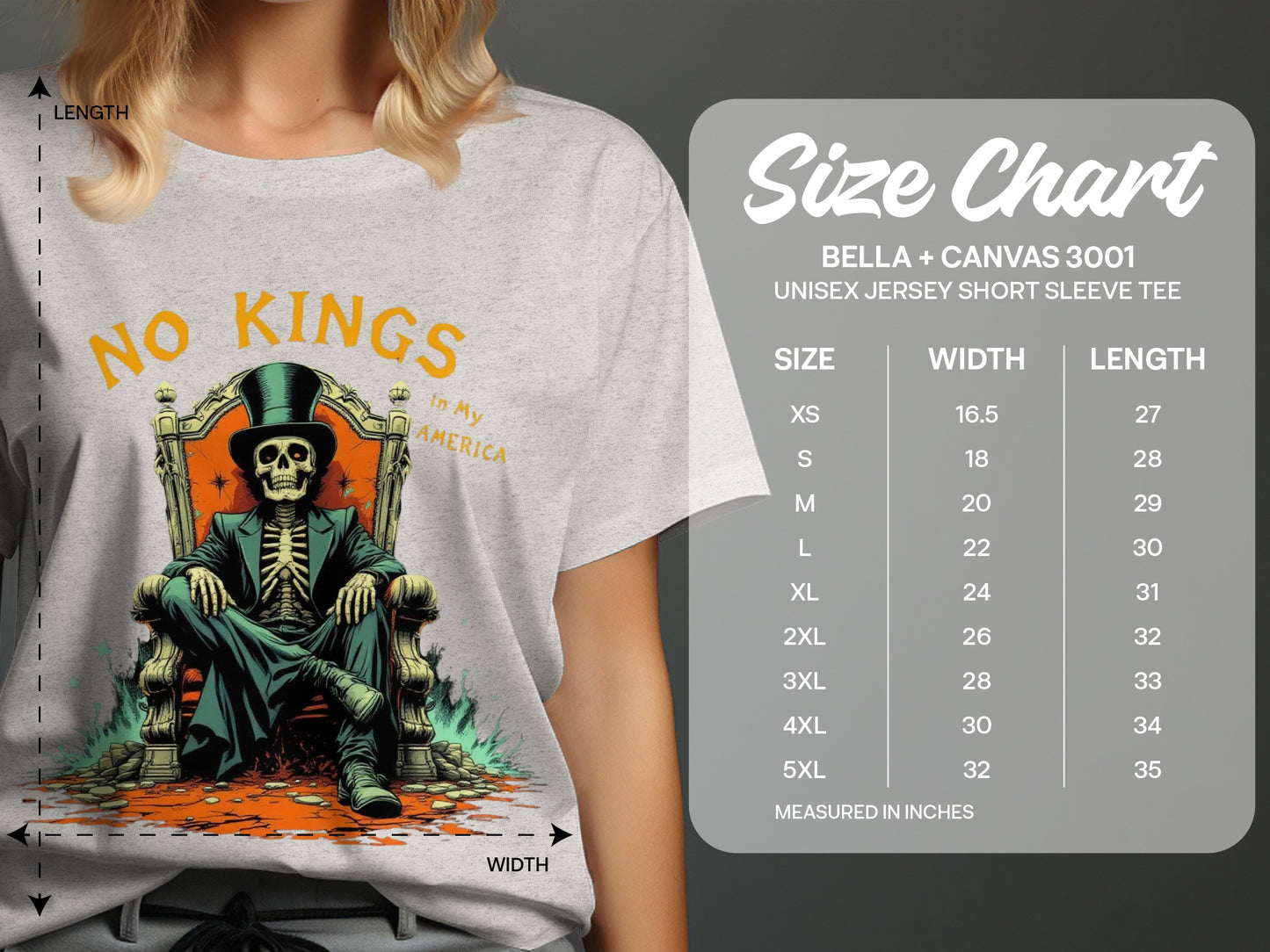 No Kings in America Skeleton Graphic Shirt product