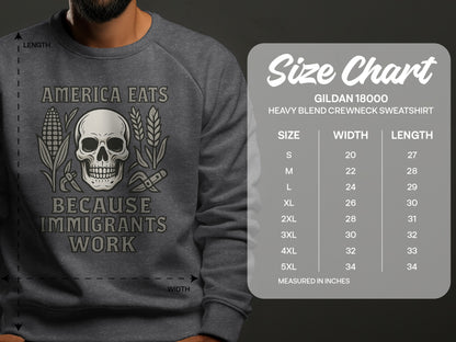 America Eats Because Immigrants Work Sweatshirt