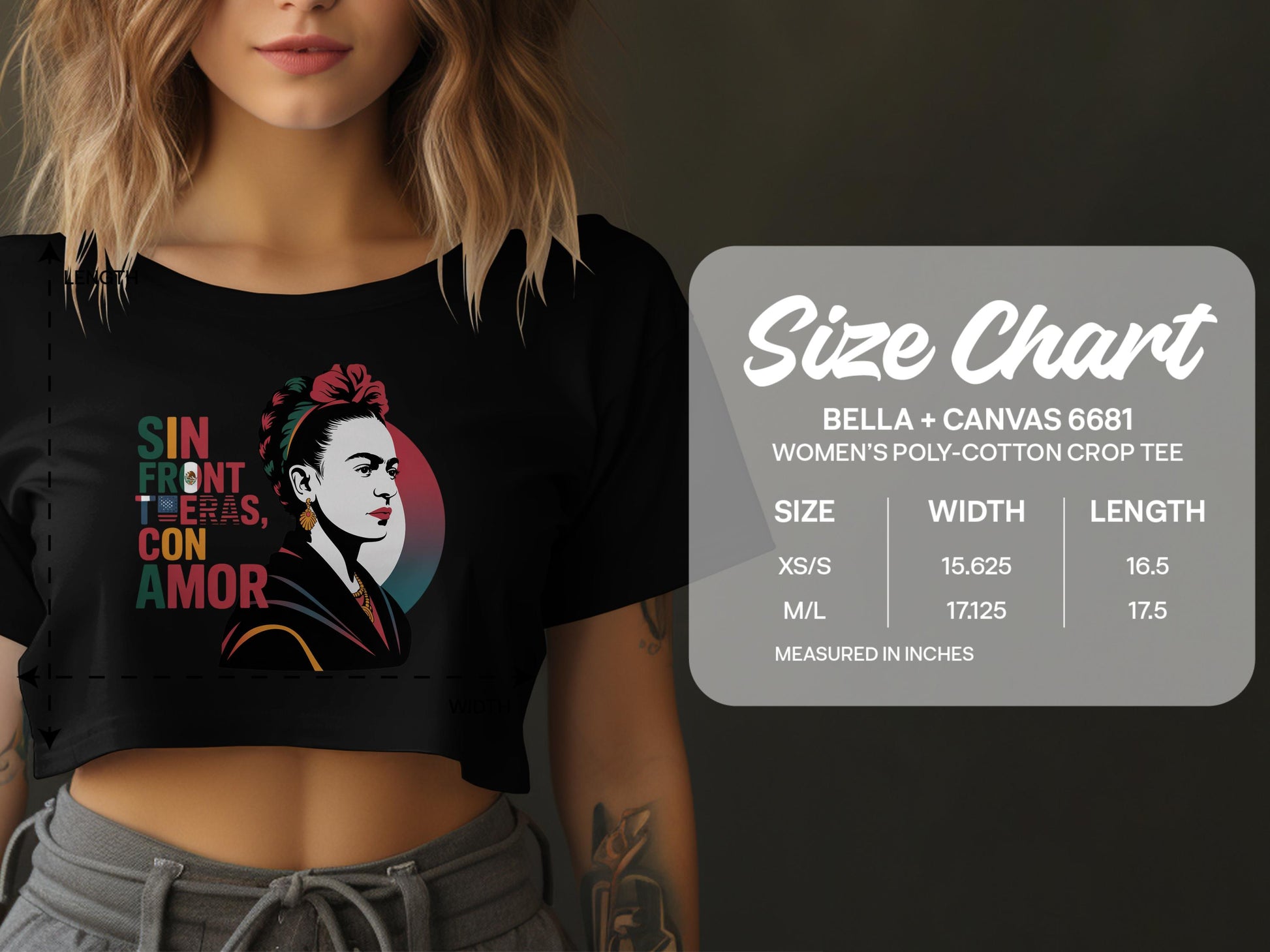 Artistic Frida Kahlo Graphic Women's Crop Tee product