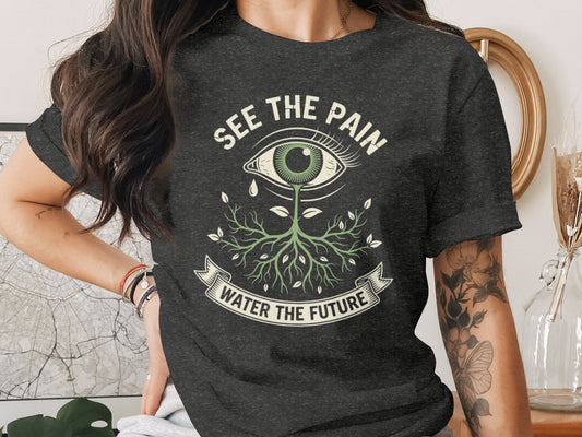 See The Pain Water The Future Eye Print T-shirt product