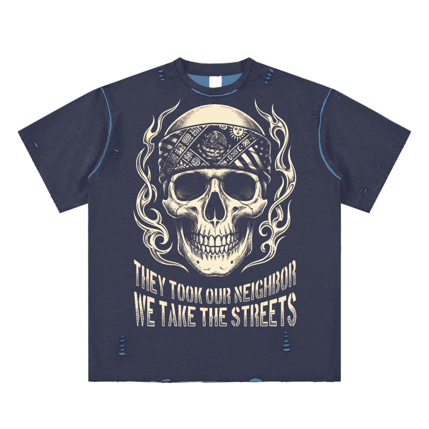 Pro Immigrant Resist Tee Hand-frayed Reversible T-shirt