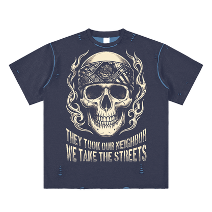 Pro Immigrant Resist Tee Hand-frayed Reversible T-shirt