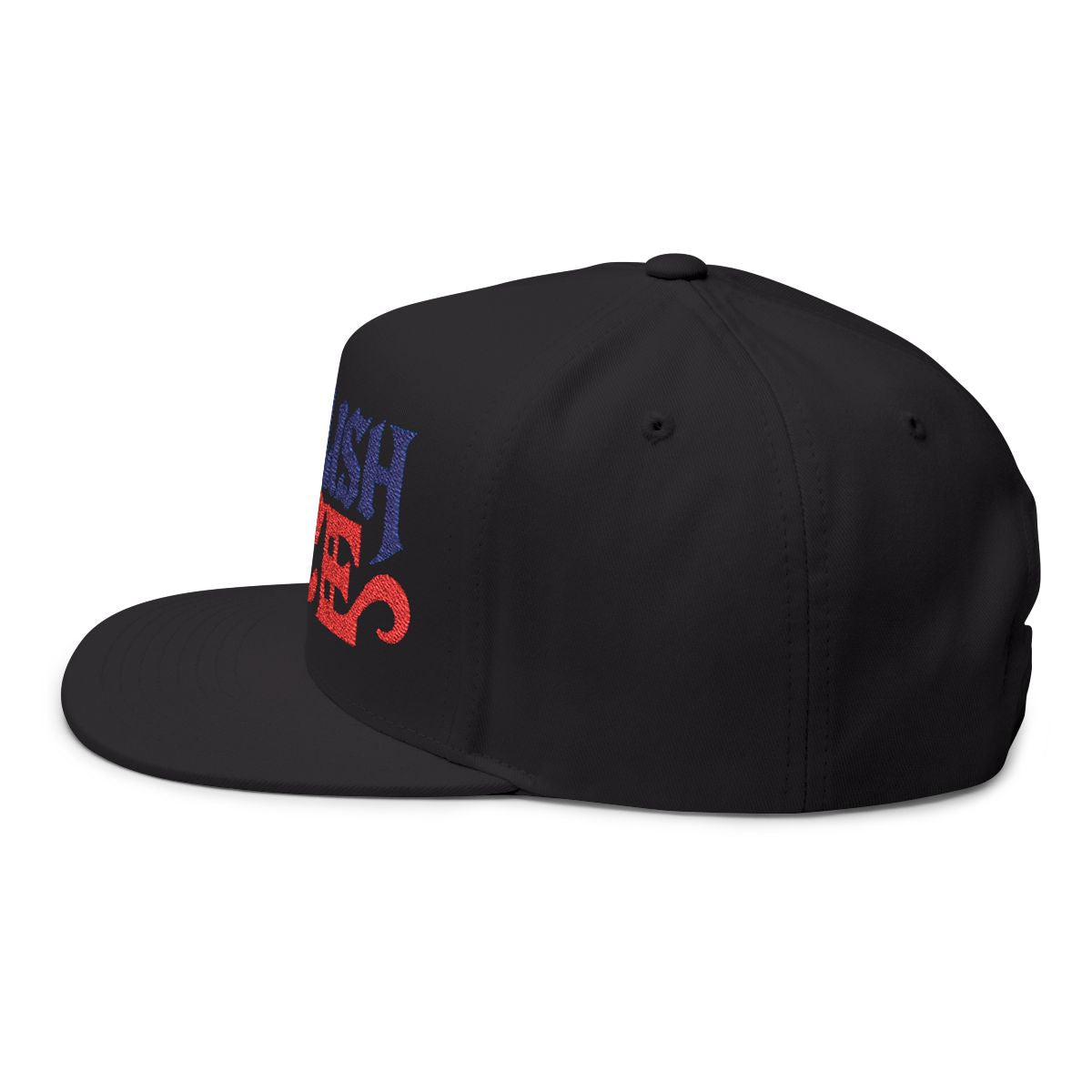 Stylish Black Fitted Cap with Embroidered Design Hat