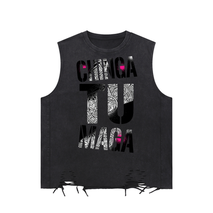 Snow Washed Raw-Hem Tank Top