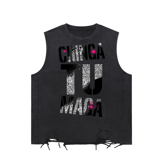 Snow Washed Raw-Hem Tank Top
