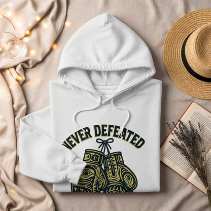 Never Defeated Boxing Gloves Graphic Hoodie product