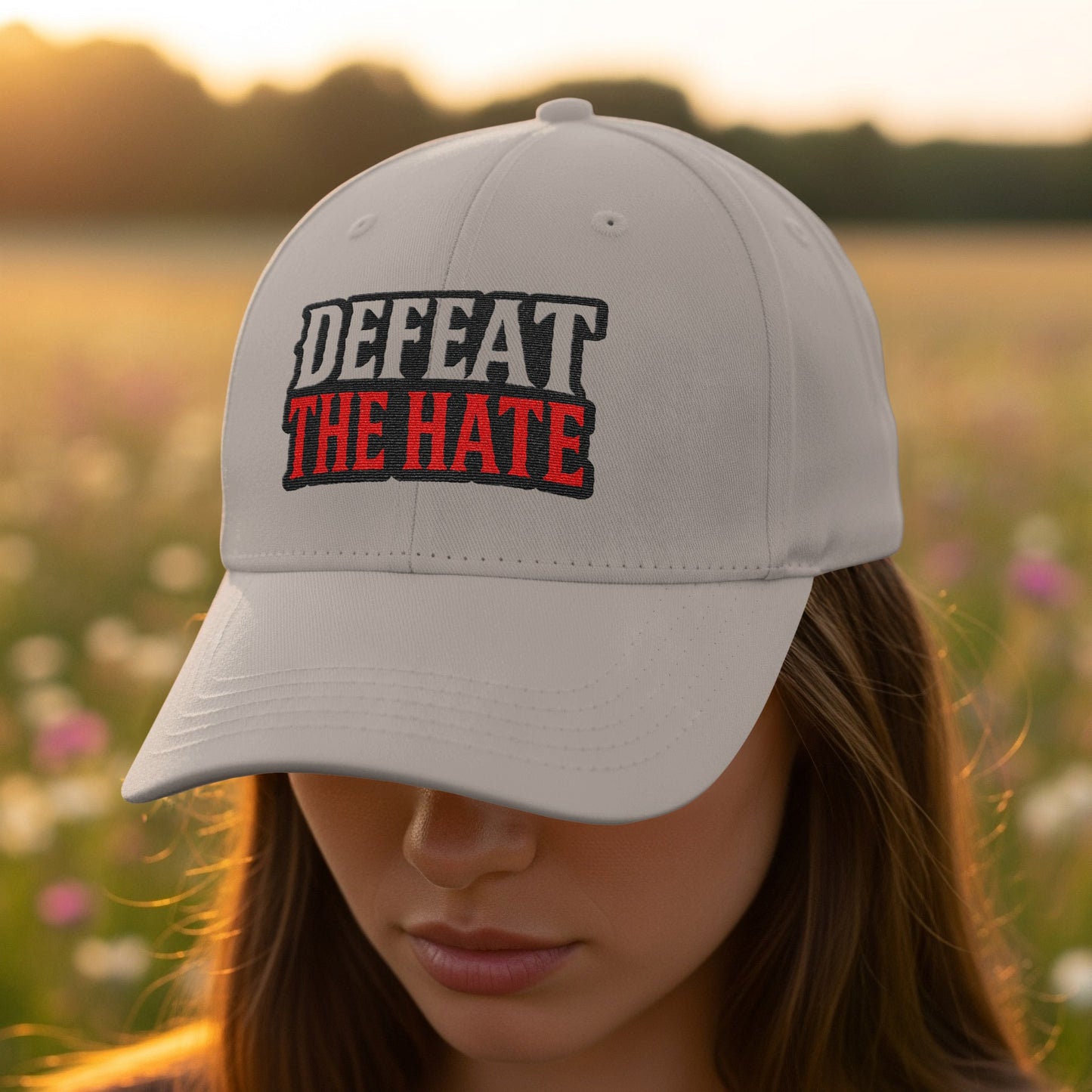 Defeat The Hate Embroidered Adjustable Cap product