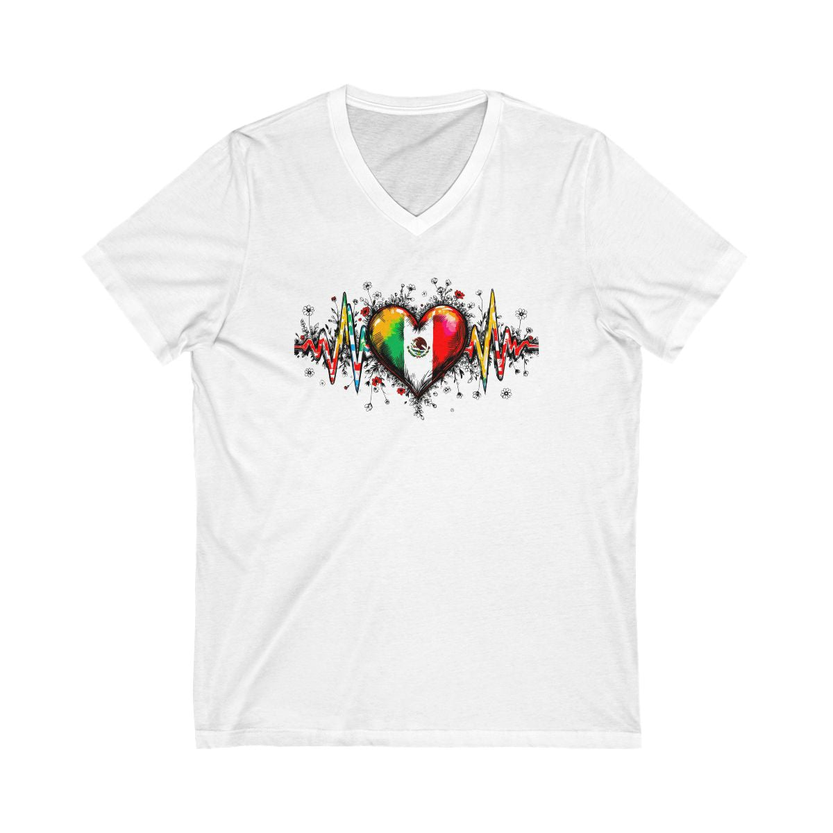 Colorful Heartbeat Design Graphic T-Shirt product type