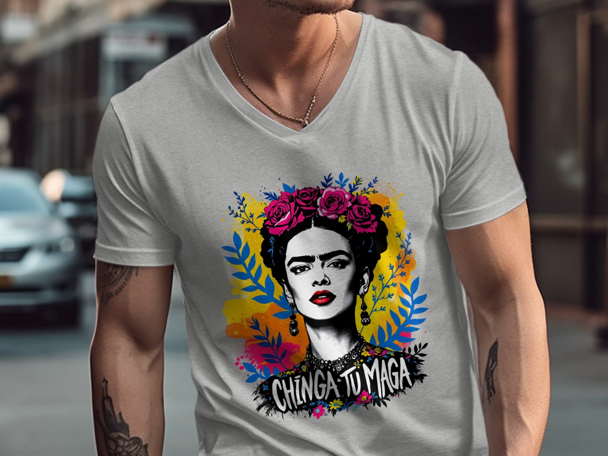 Vibrant Chinga Tu Maga Art Graphic T-Shirt
