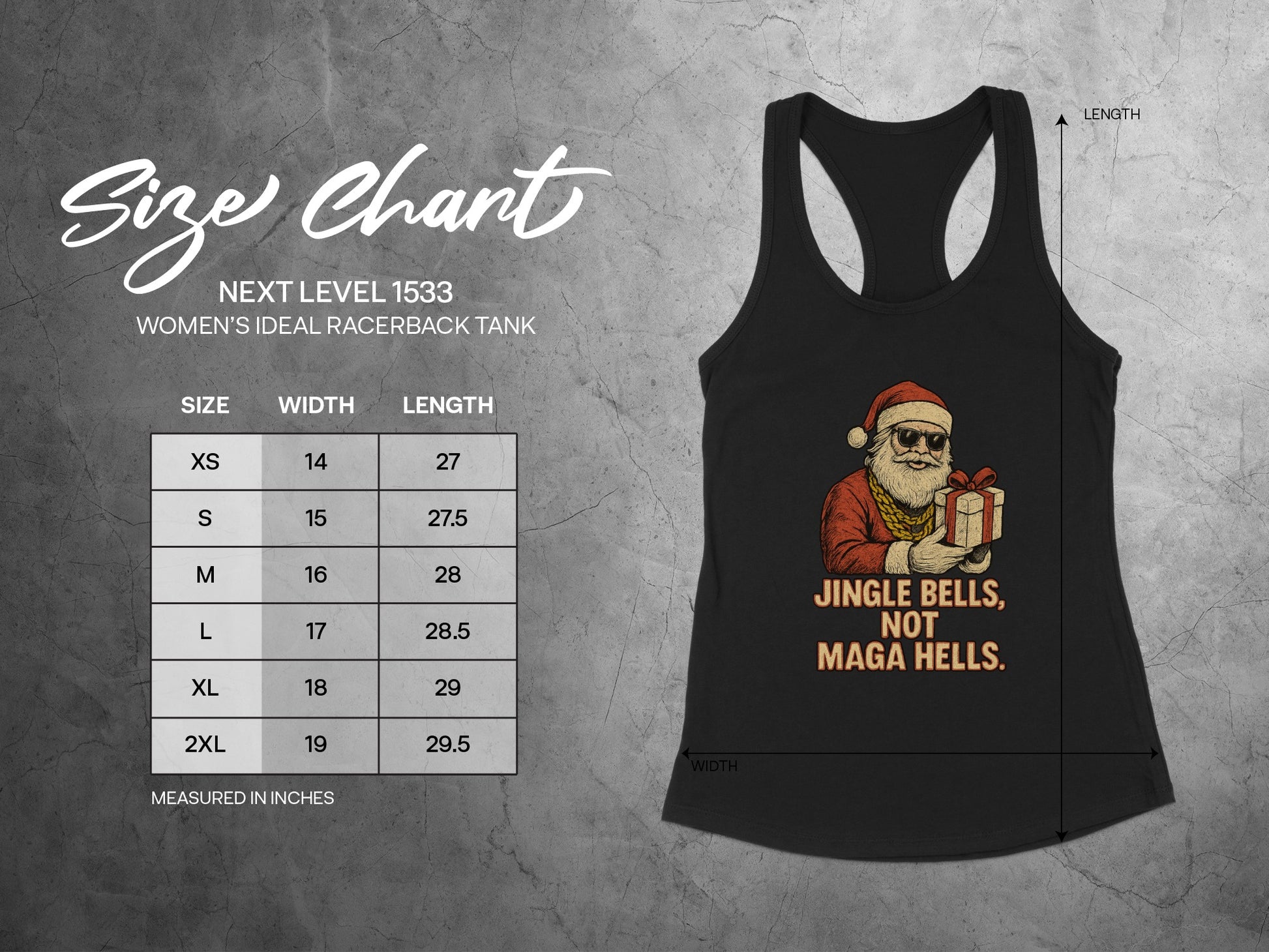 Trendy Jingle Bells Not MAGA Hells Racerback Tank Top