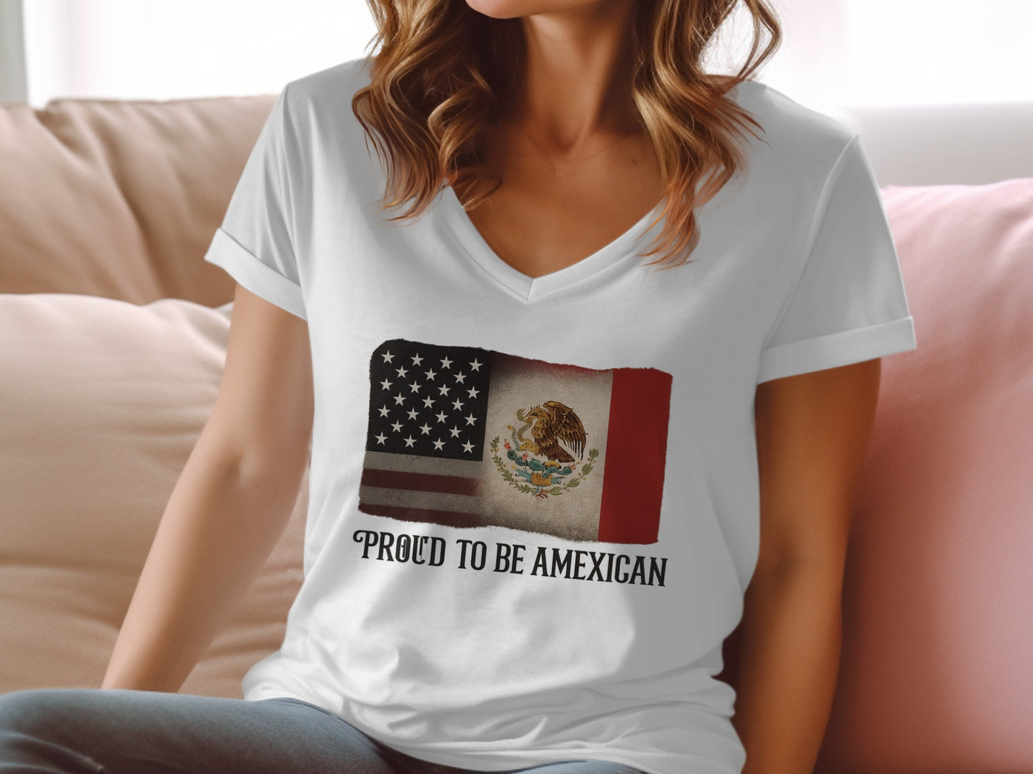 Proud to Be Amexican Design on White Shirt product type
