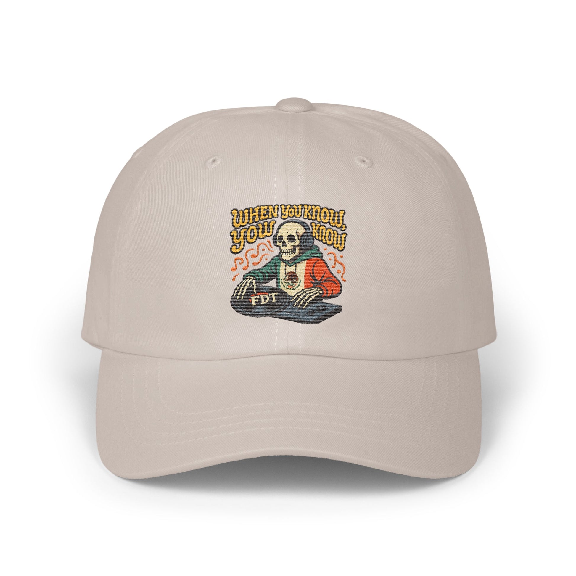 When You Know Skeleton Graphic Embroidered Hat product
