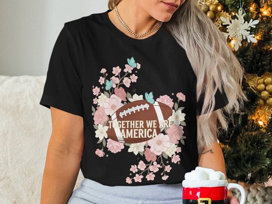 Together We Are America Floral Football Shirt