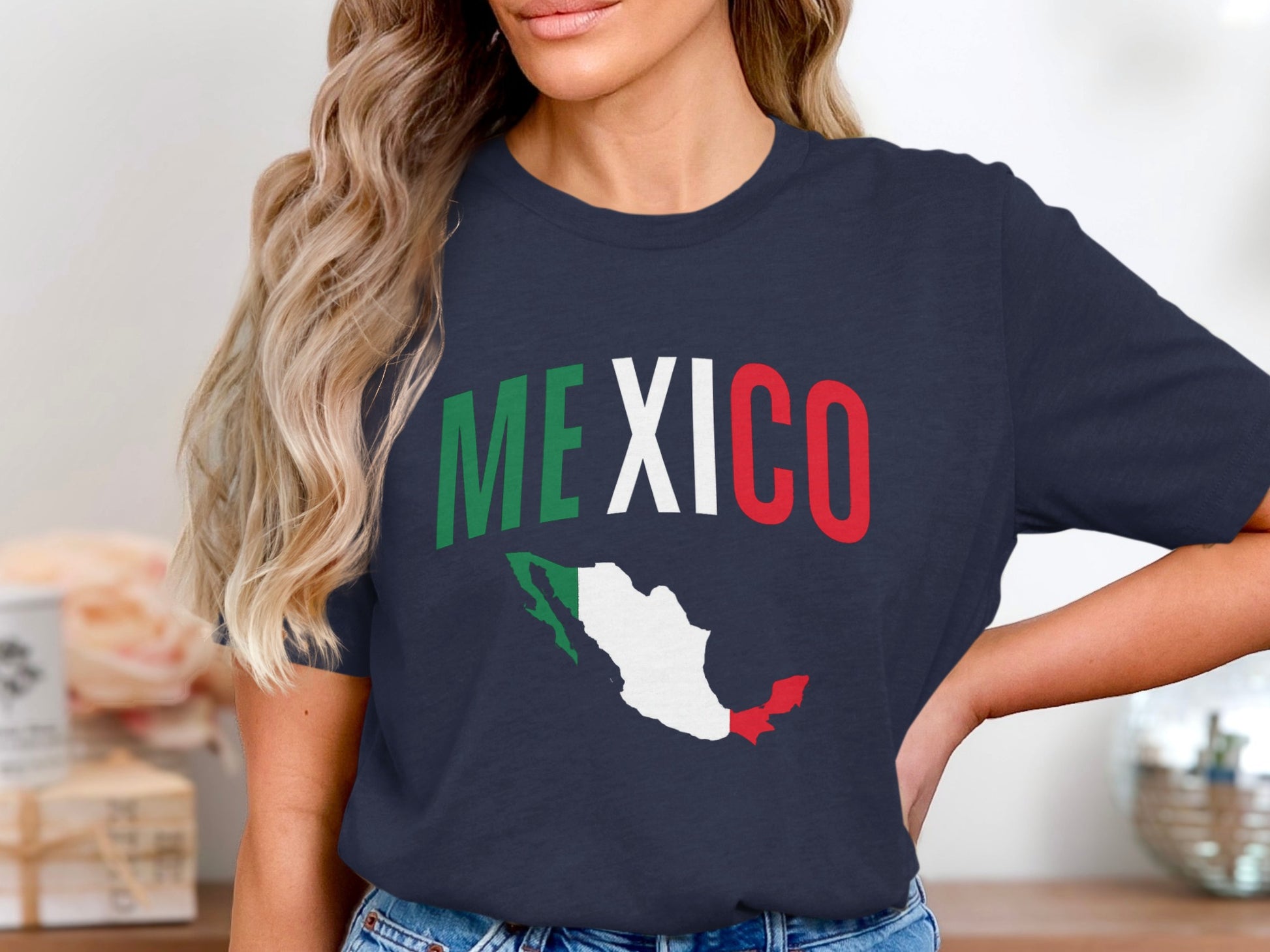 Stylish Mexico Map Flag Design Graphic Tee product