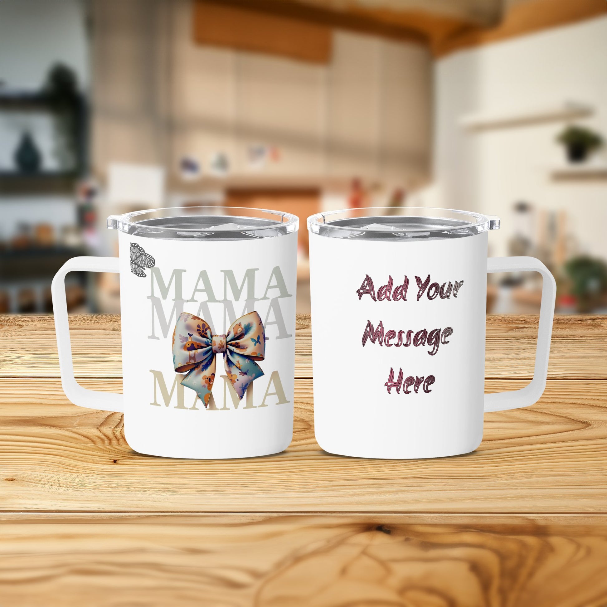 Personalized MAMA Butterfly and Custom Text Mug product