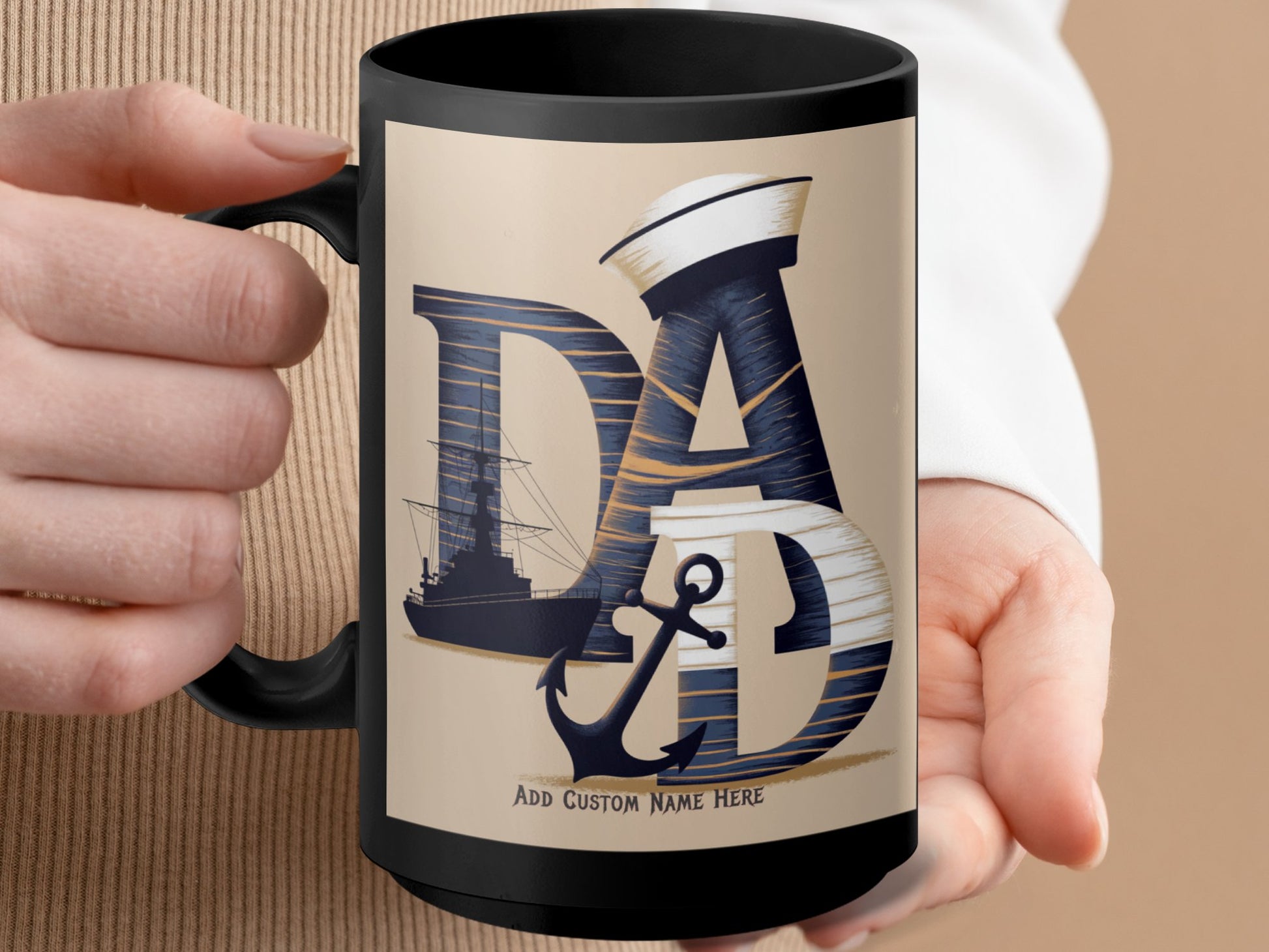 Nautical Themed Dad Mug with Custom Name Option product type