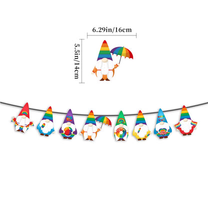 Rainbow Love Is Love Paper Banners and Hanging Swirls Cupcake Toppers for Birthday and Pride Day Celebrations