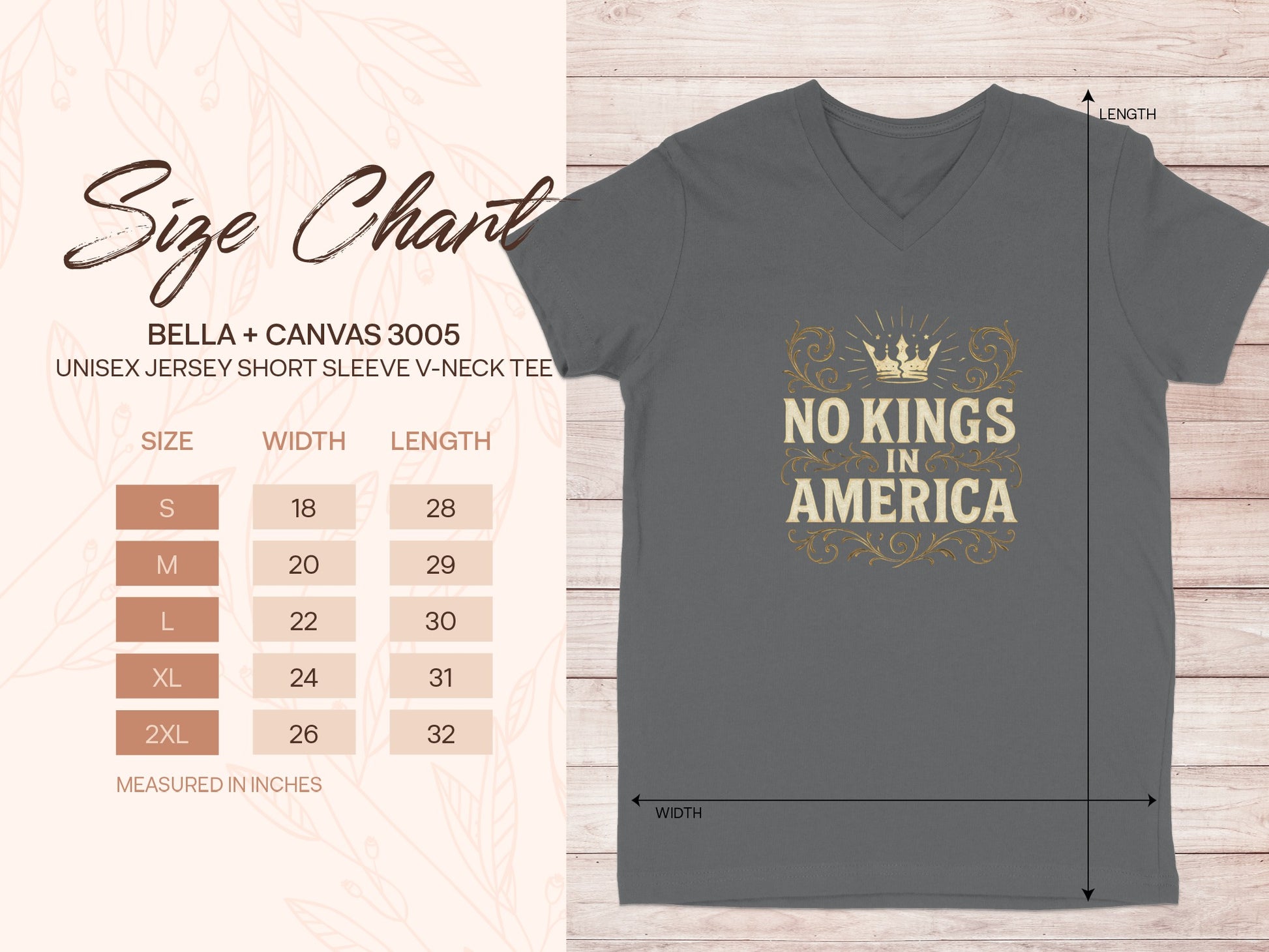 No Kings In America Graphic Short Sleeve V-Neck Tee product