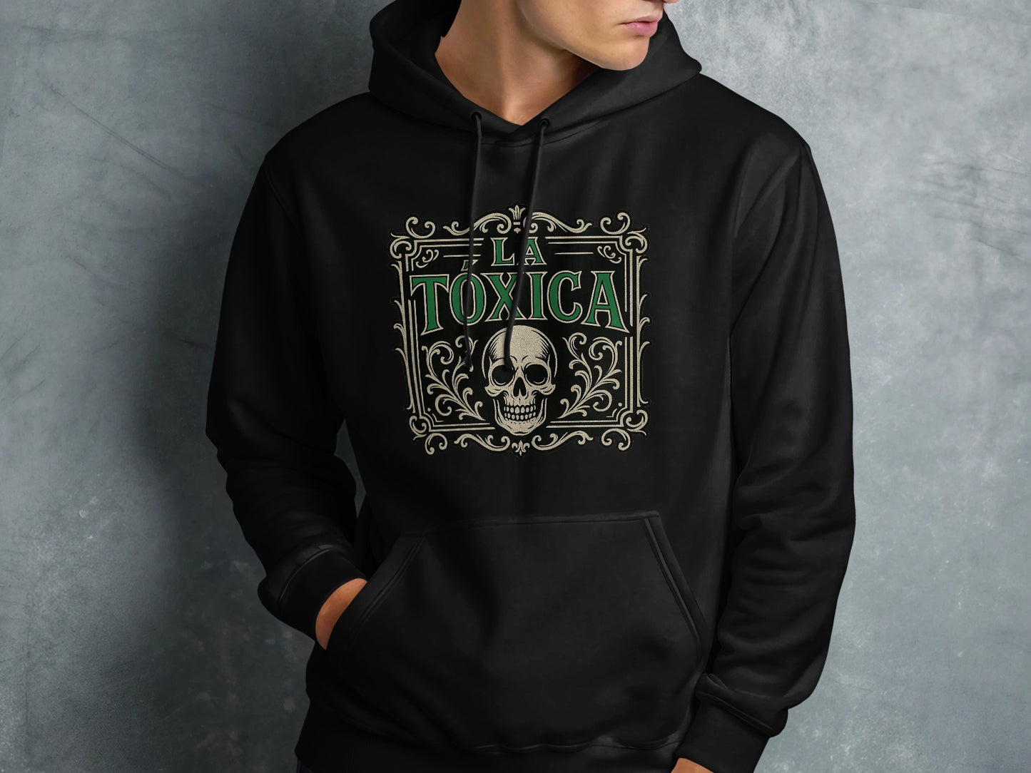 LA Toxica Skull Design Black Hoodie product type