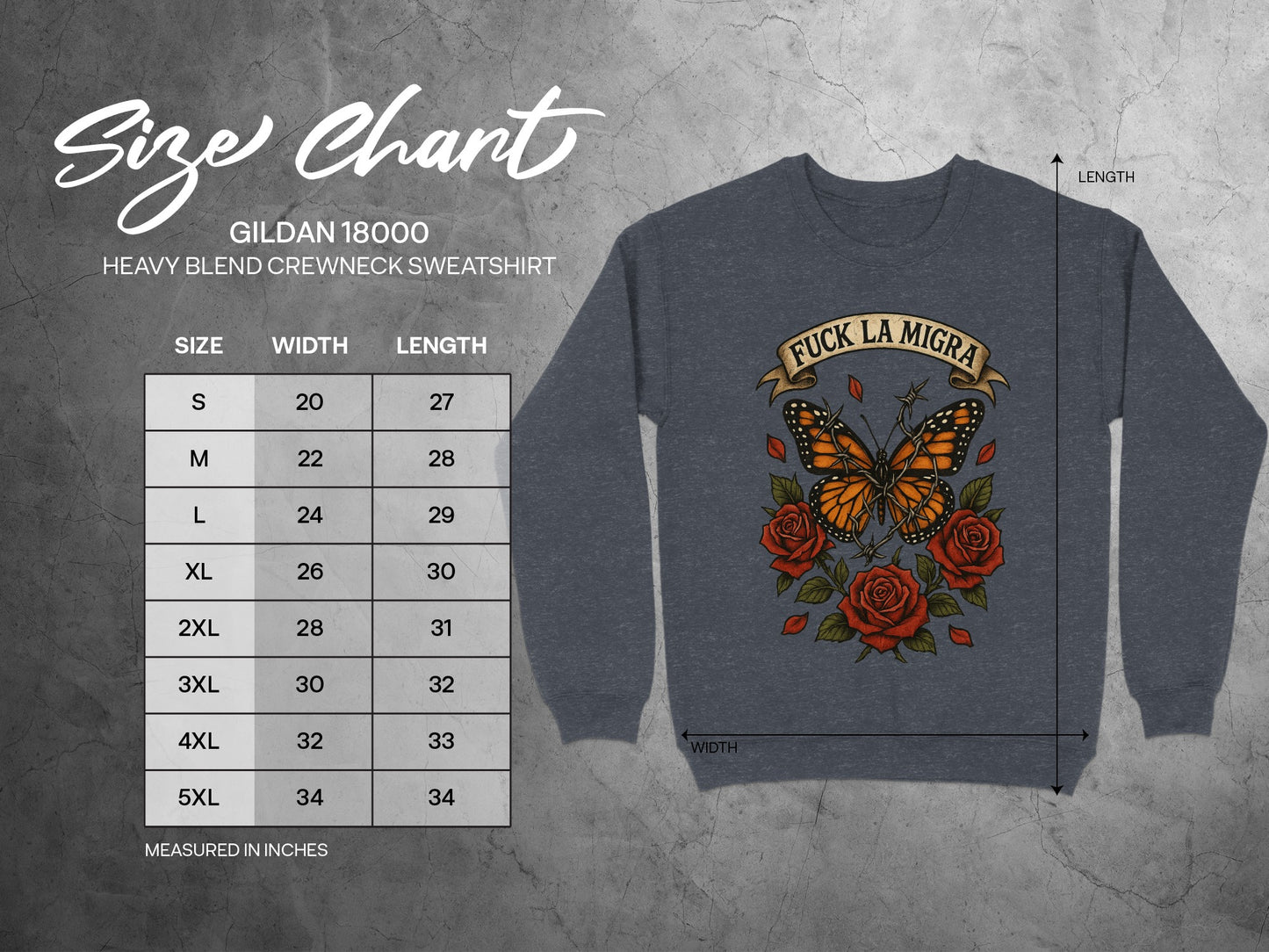Fuck La Migra Butterfly Crewneck Sweatshirt product