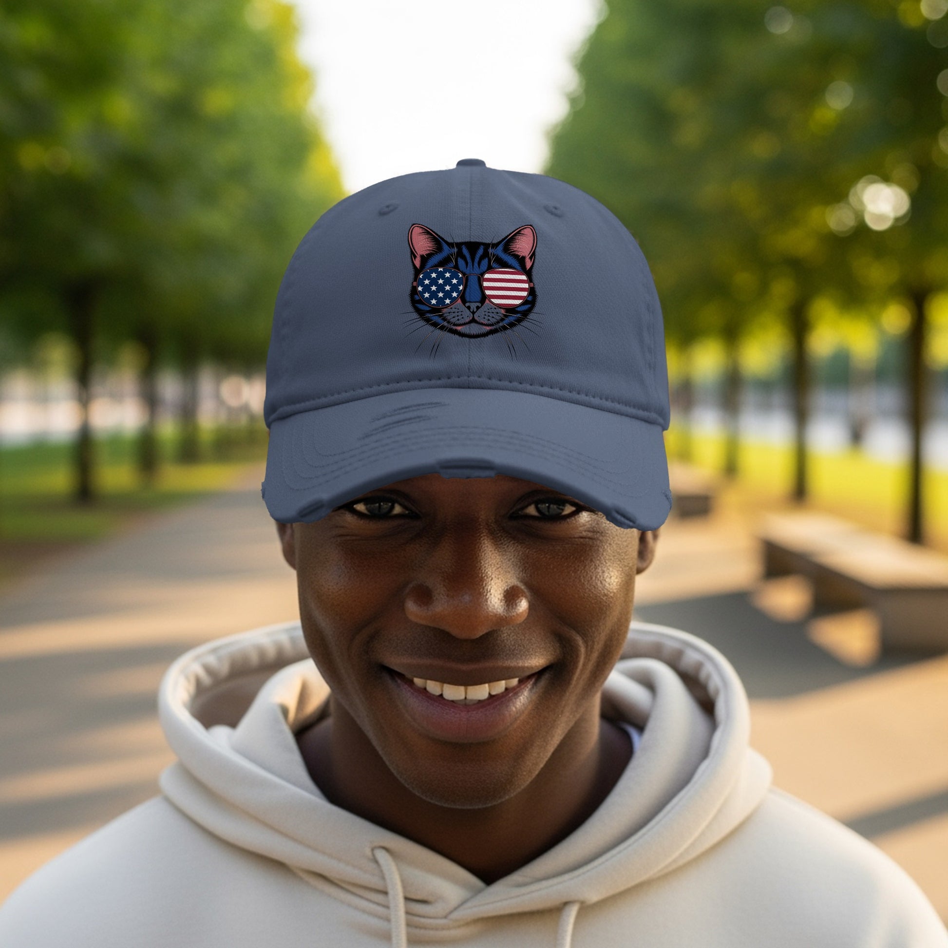 Patriotic Cat Emblem Cap Stylish and Comfortable product type