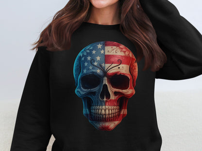 USA Flag Skull Graphic Design Sweatshirt product