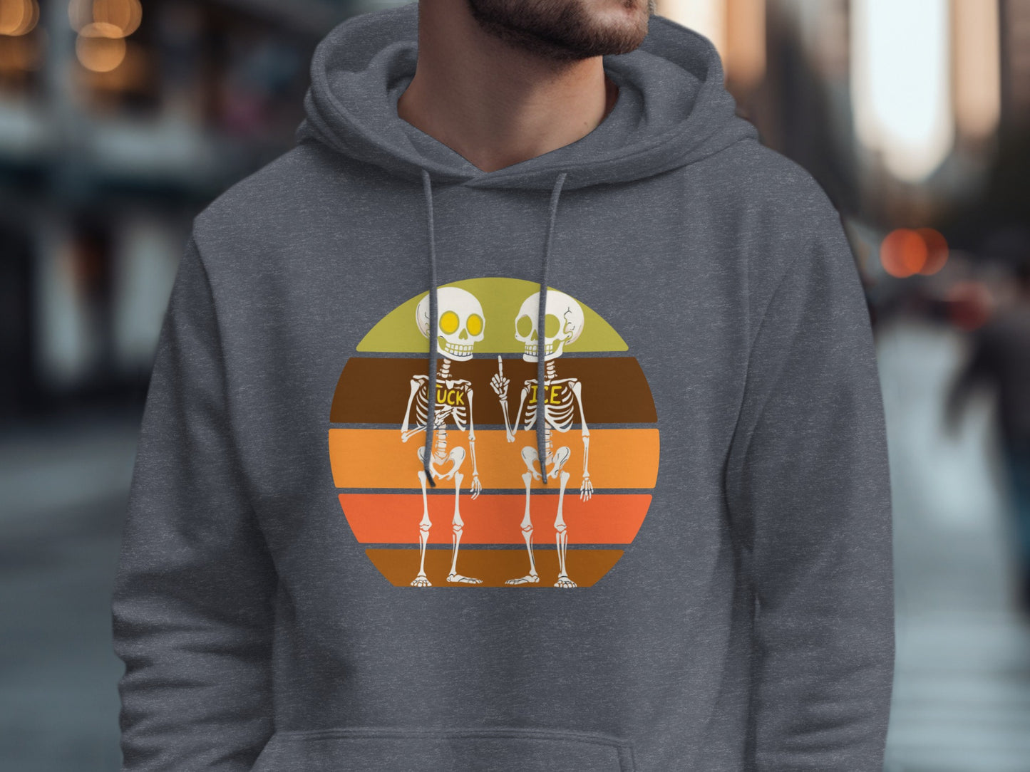 Retro Skeletons Design Men's Hoodie product type