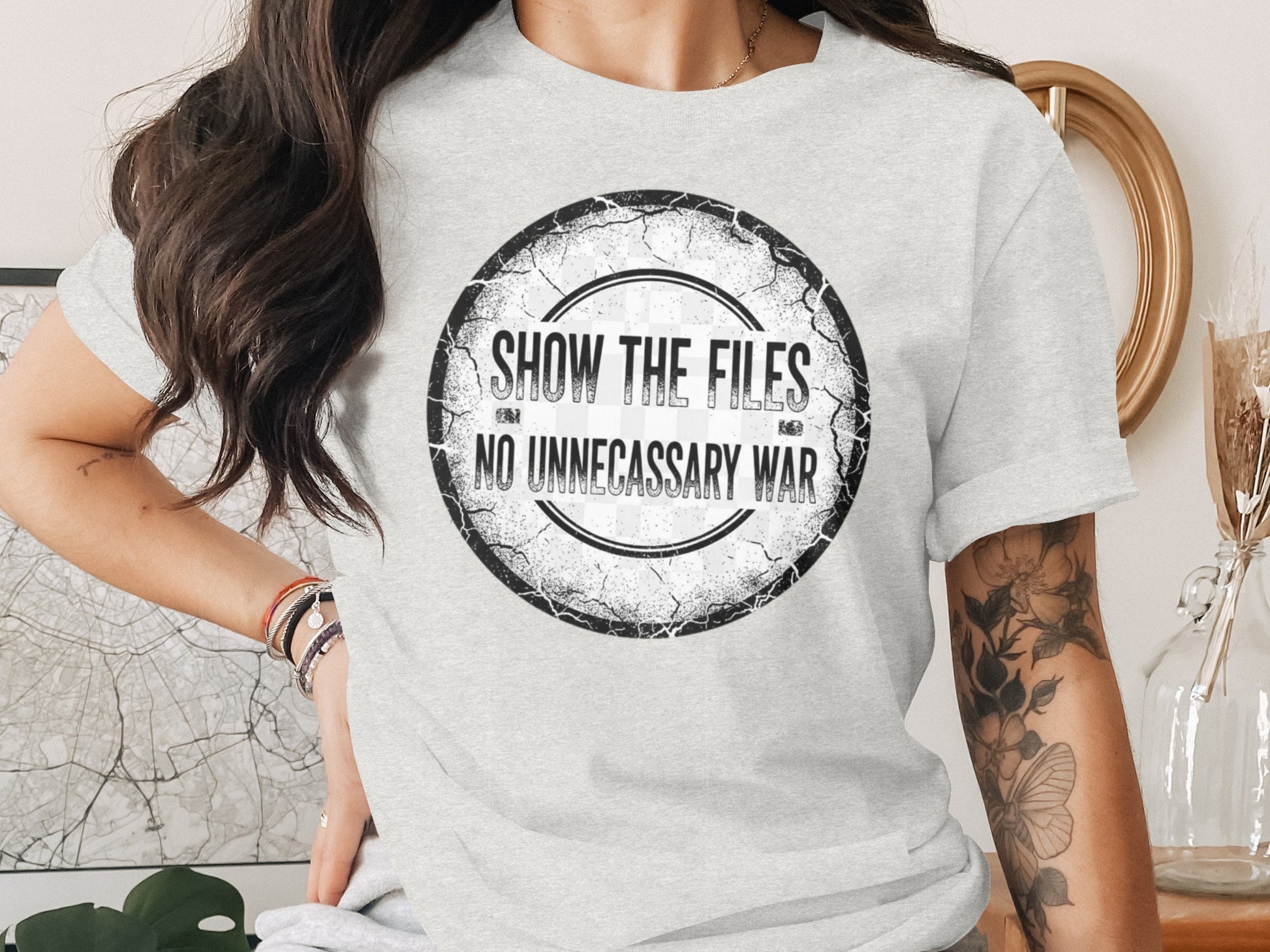Show The Files No Unnecassary War Graphic Tee