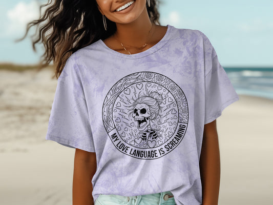 My Love Language Is Screaming Graphic Skull Shirt