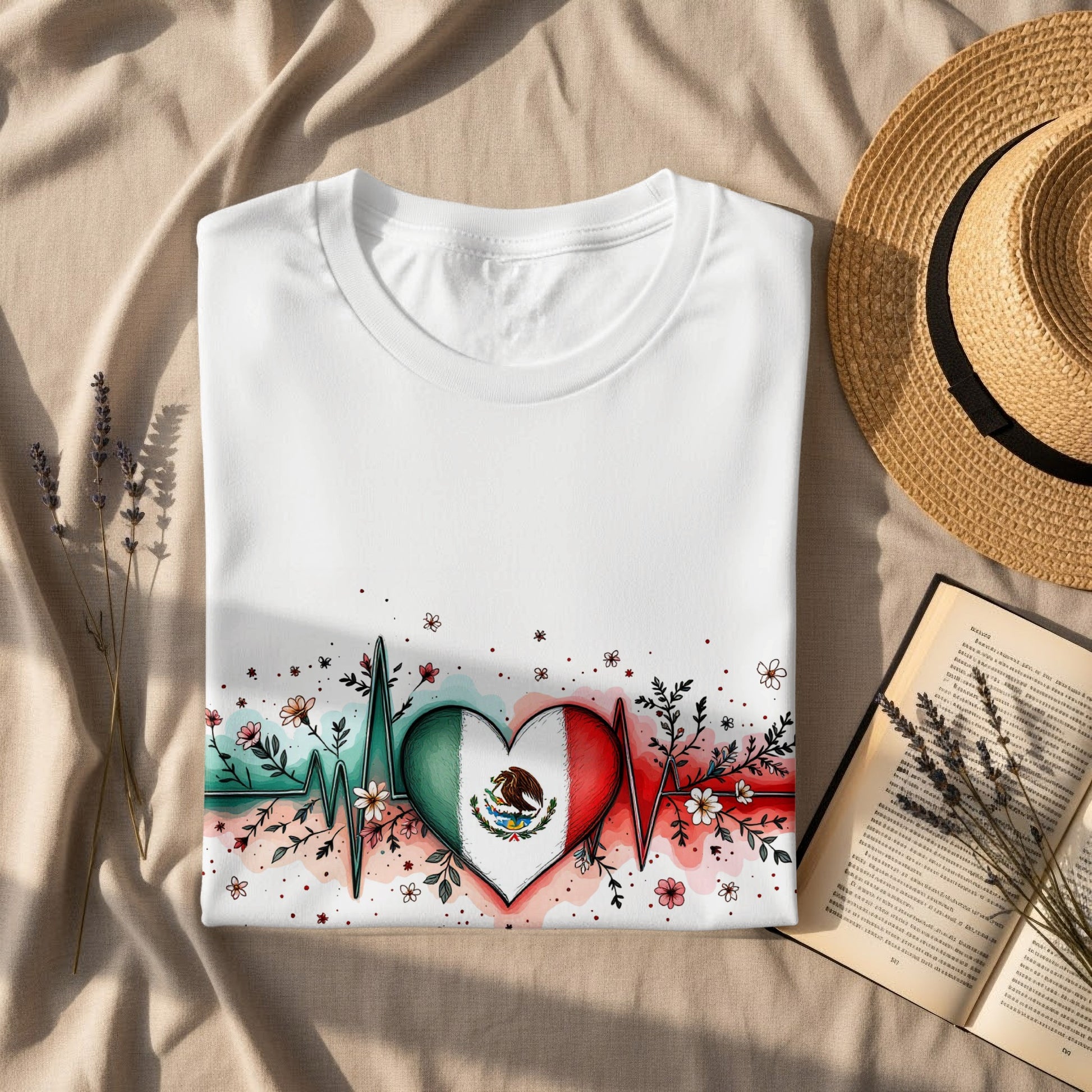 Mexican Heartbeat Design T-shirt Unique Apparel product type