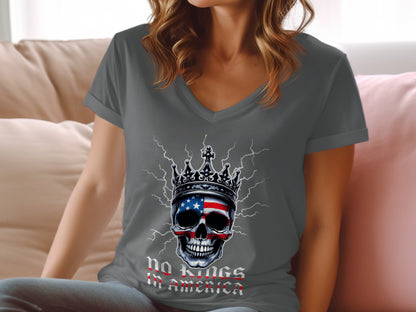 No Kings in America Skull Graphic T Shirt