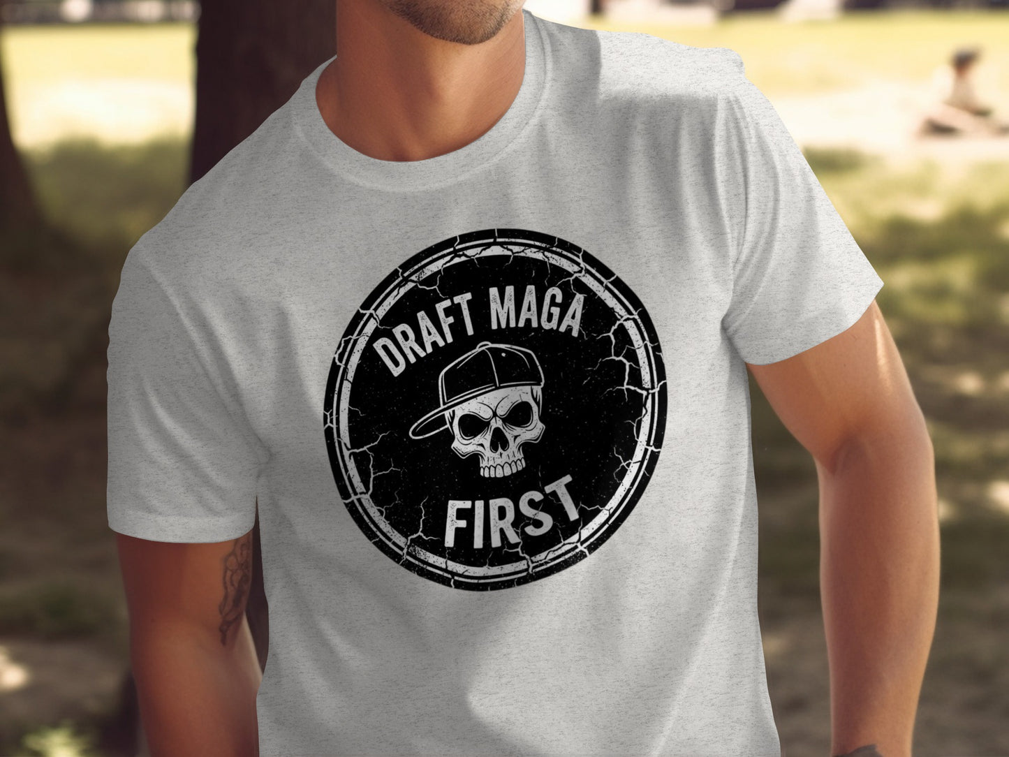 Draft Maga First Skull Graphic T-shirt