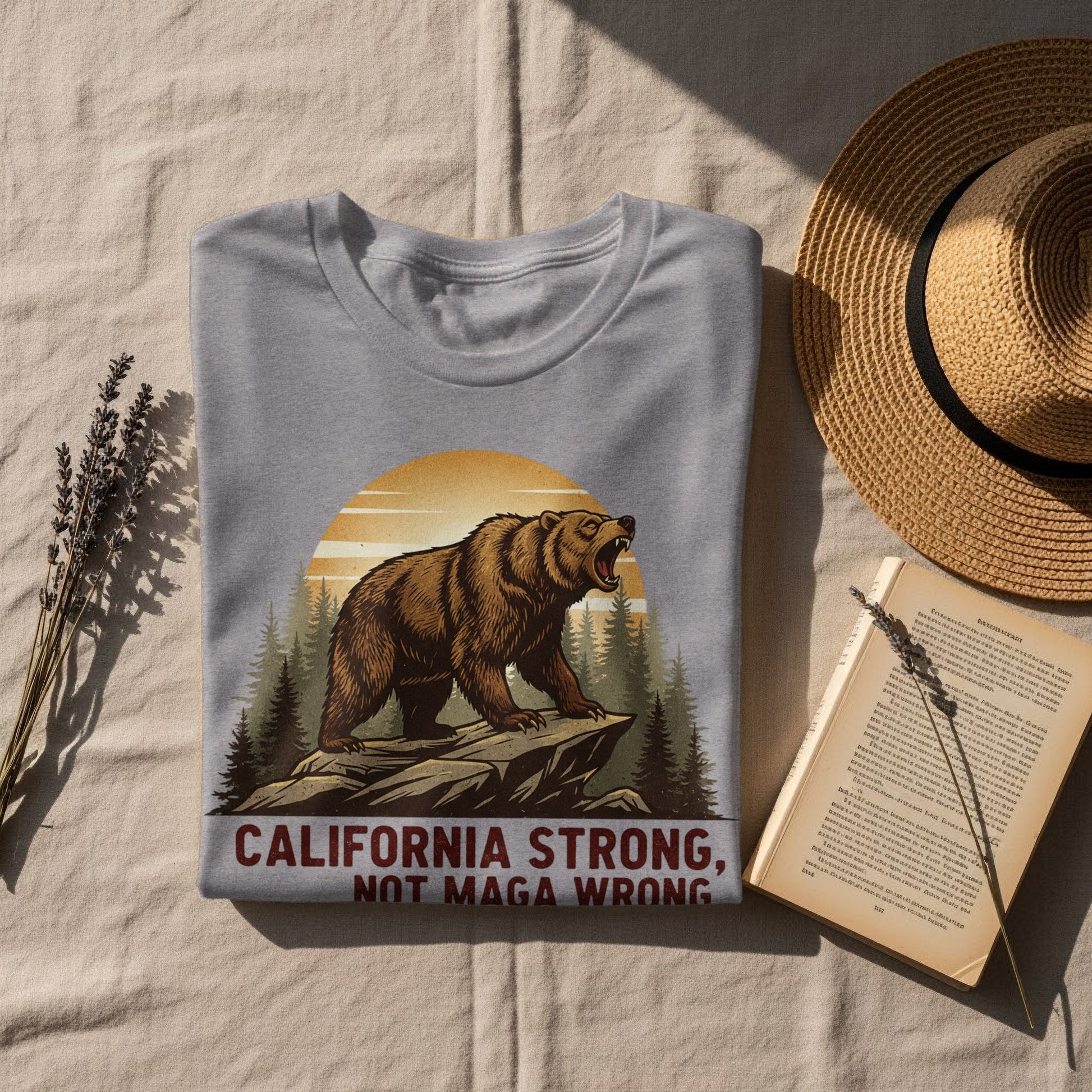 California Strong Not Maga Wrong Bear Graphic Shirt Product