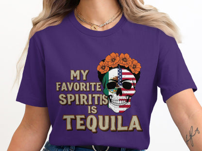 My Favorite Spirit Is Tequila Skull Graphic Shirt product