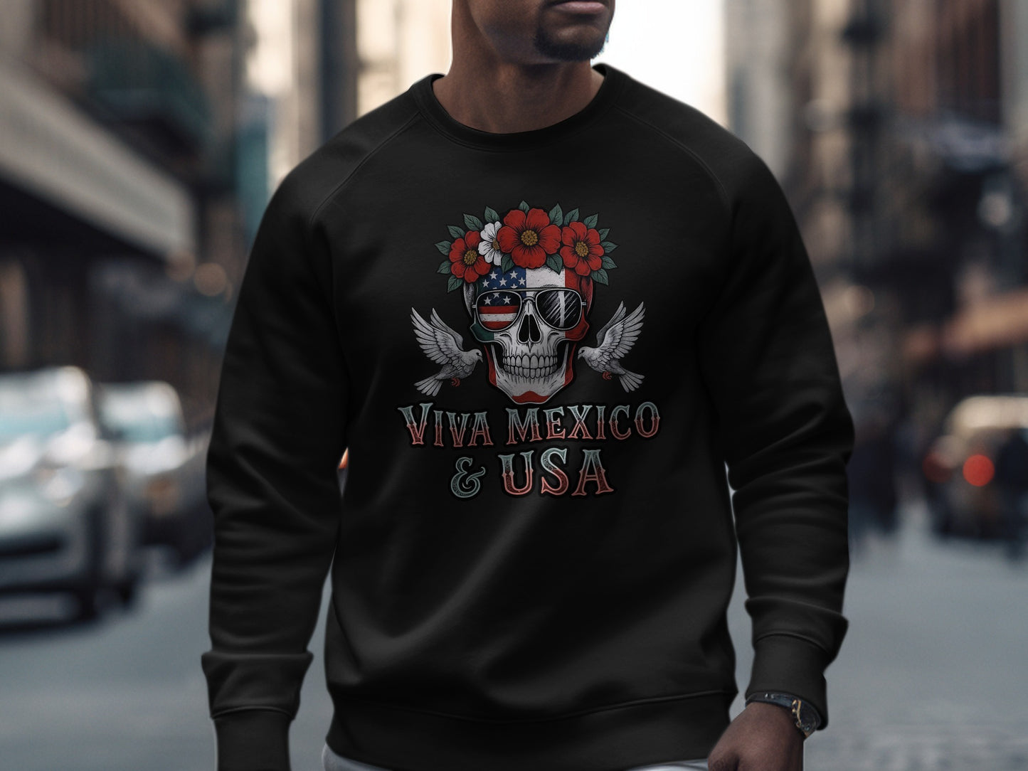 Viva Mexico USA Skull Graphic Sweatshirt product