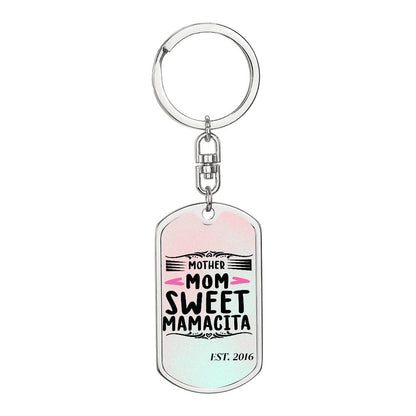 Custom Personalized Gift For Mom, Dog Tag with Swivel Keychain USA Made