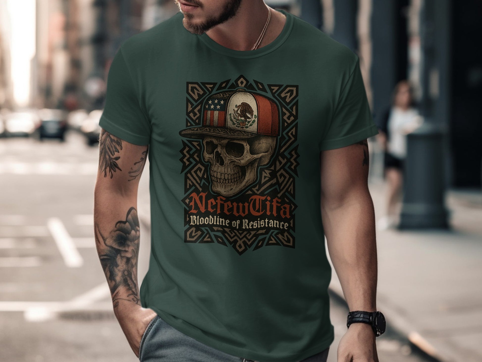Nefew Cifa Skull and Hat Graphic Urban Streetwear Shirt