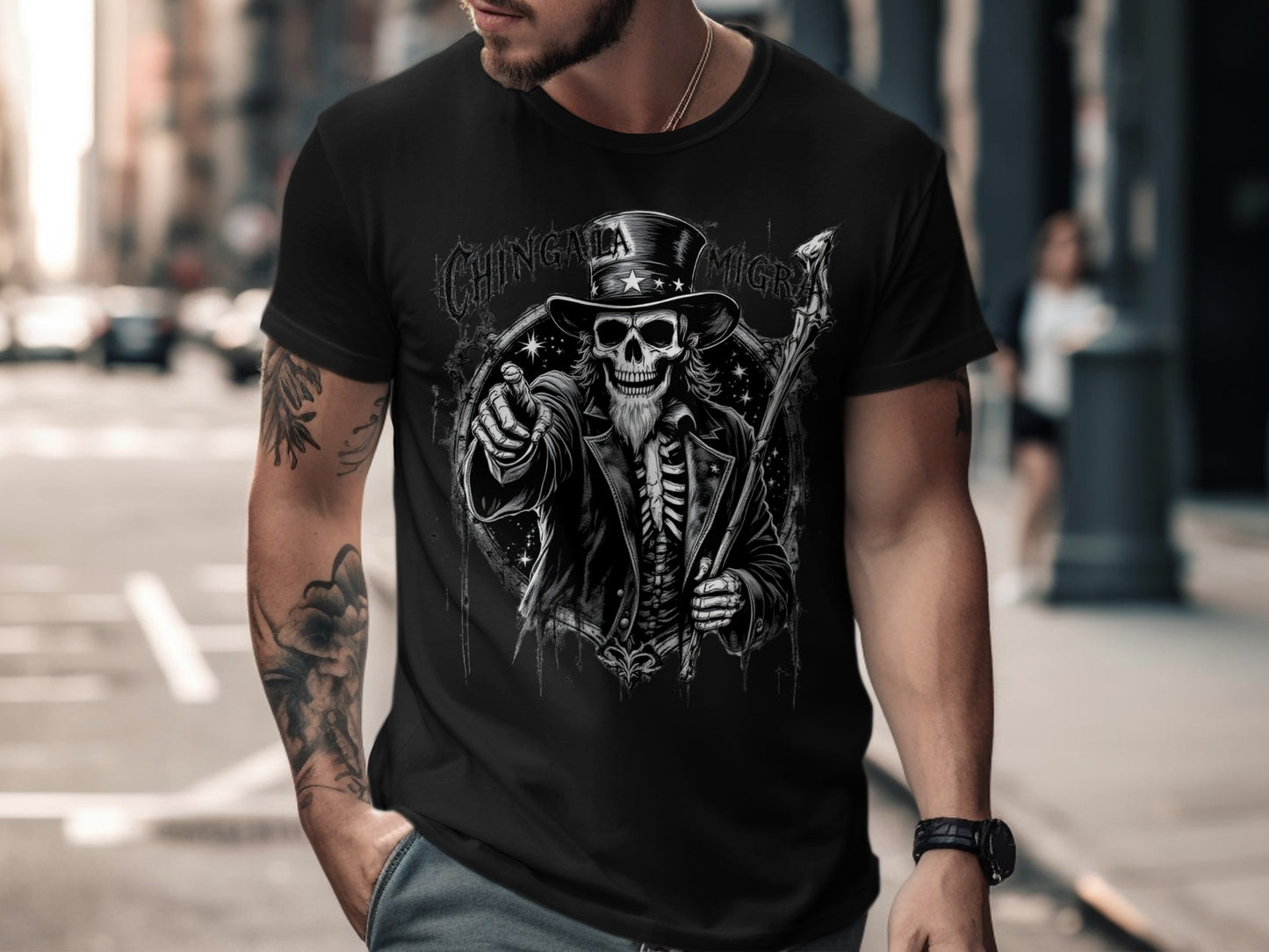 Chingala Mi Grito Vintage Skeleton Graphic T-shirt product