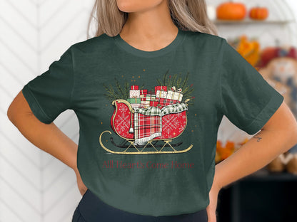 All Hearts Come Home Christmas Sleigh Shirt