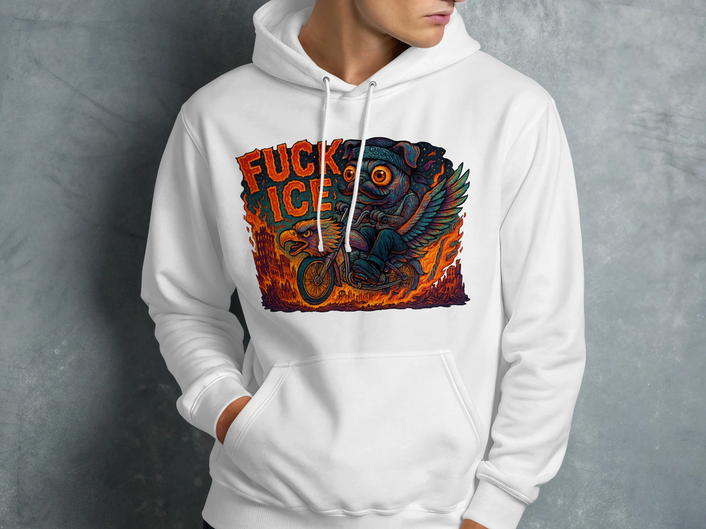 Edgy Graphic Hoodie With Bold Art Design product type