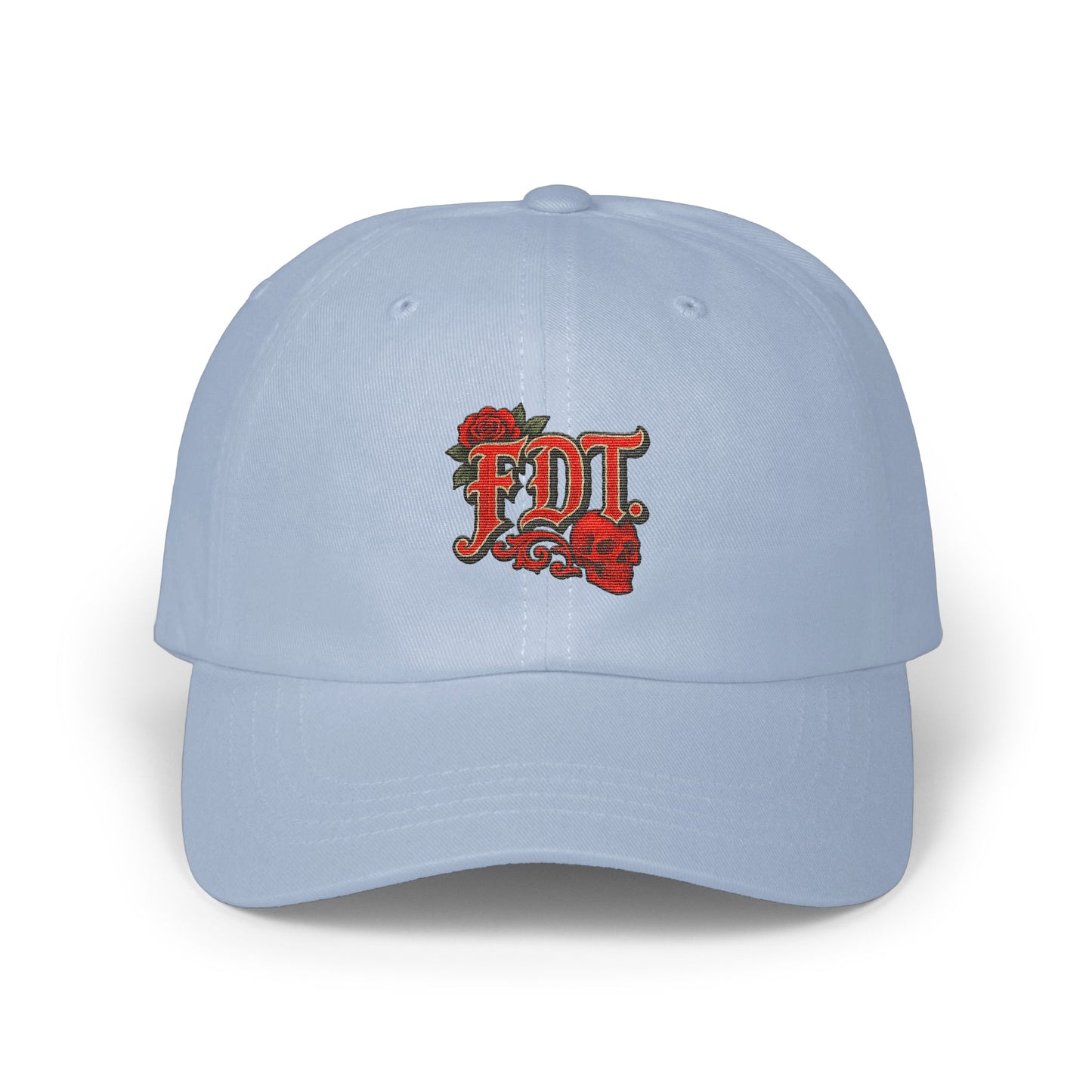 Trendy Light Blue Embroidered Cap Unique Hat product
