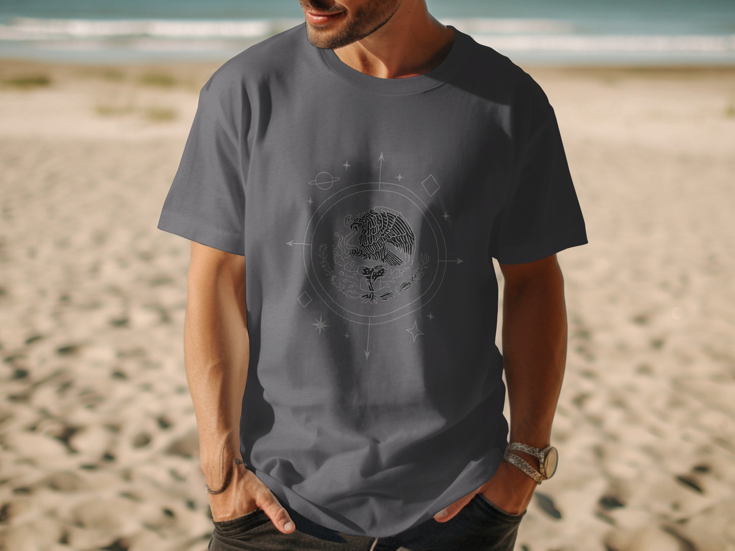 Beach-Inspired Astronaut Graphic T-Shirt product type