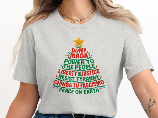 Festive Political Statement Christmas Tree Shirt