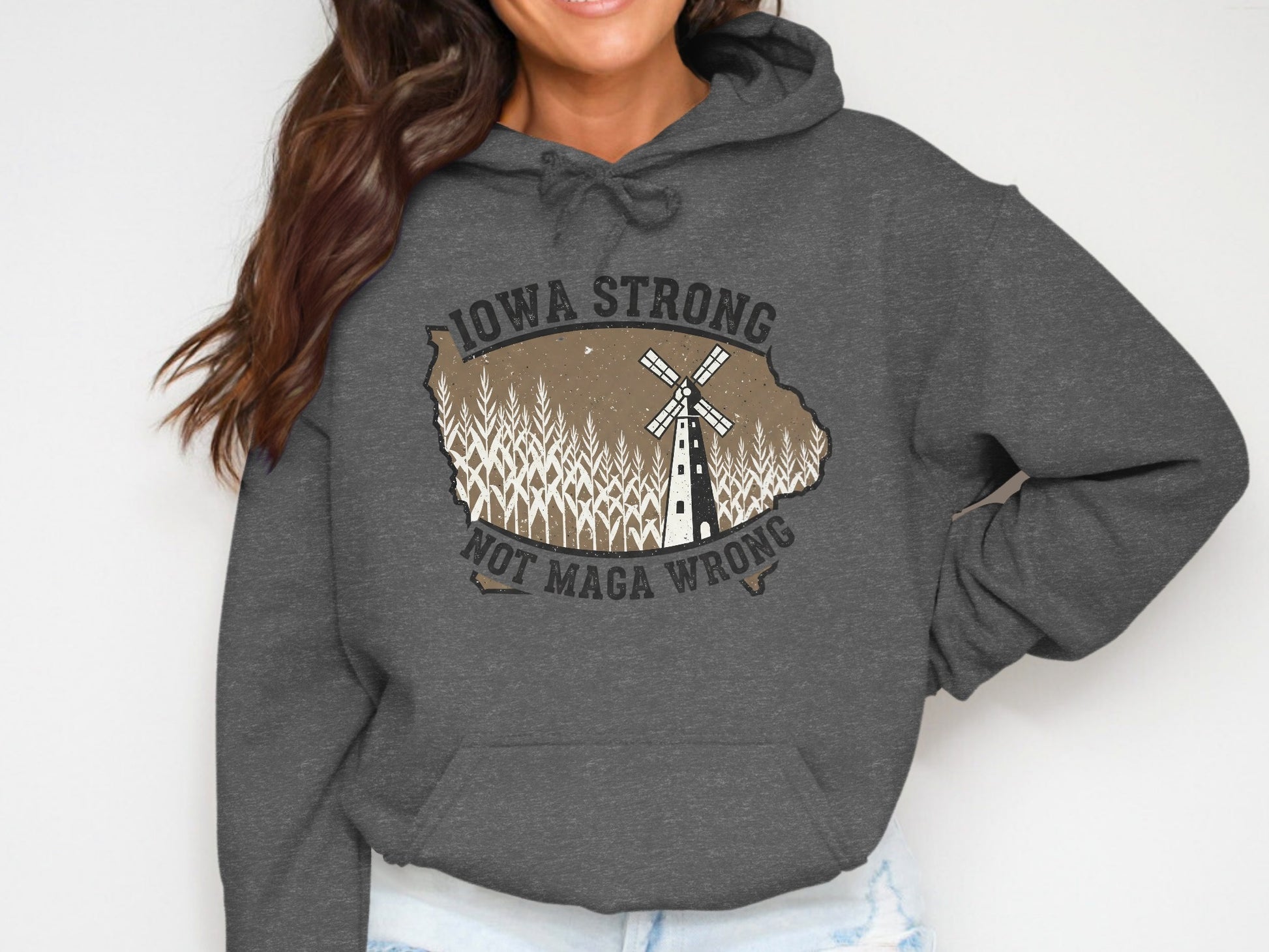 Iowa Strong Not Maga Wrong Hoodie product