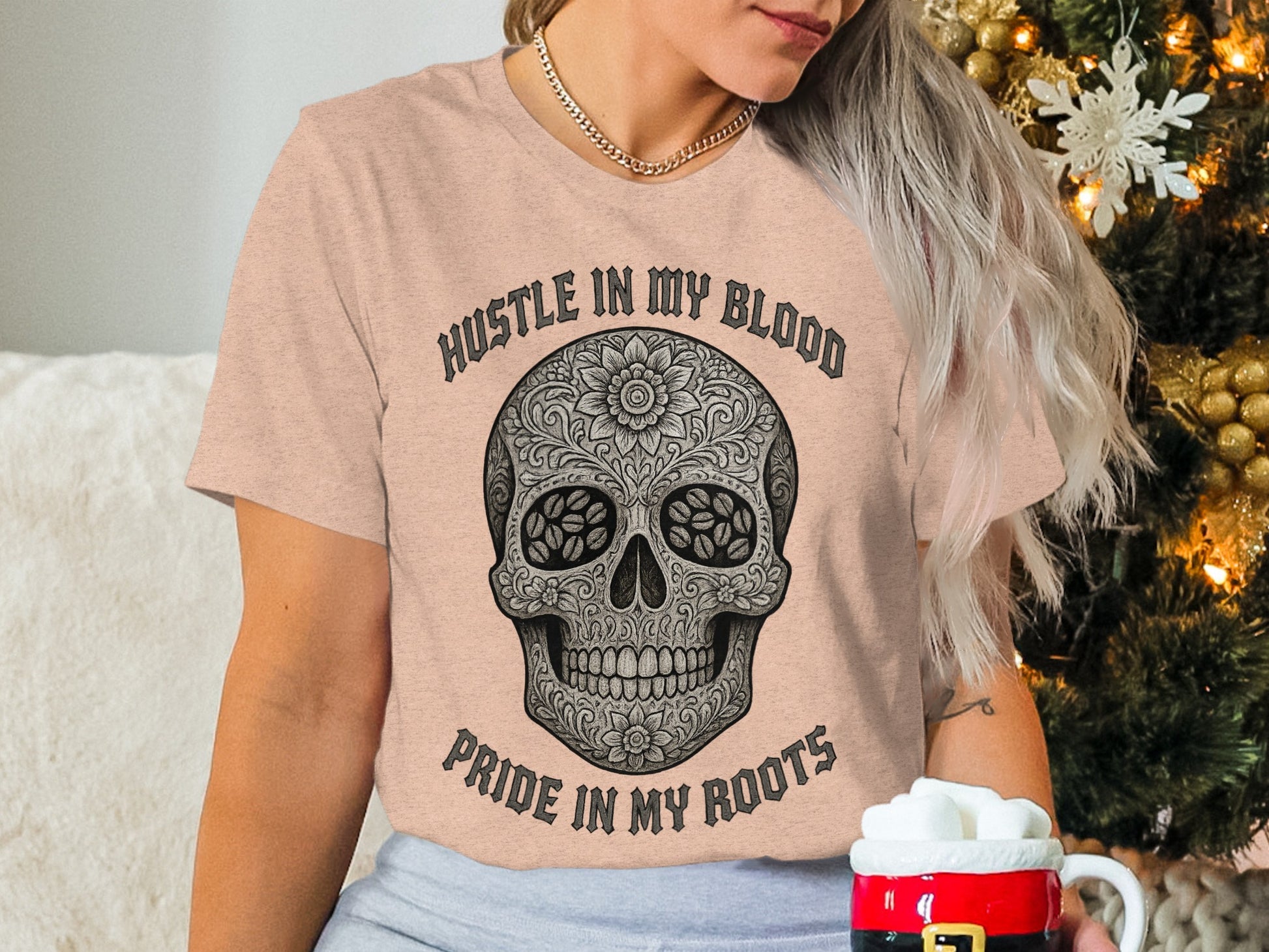 Hustle In My Blood Pride In My Roots graphic shirt