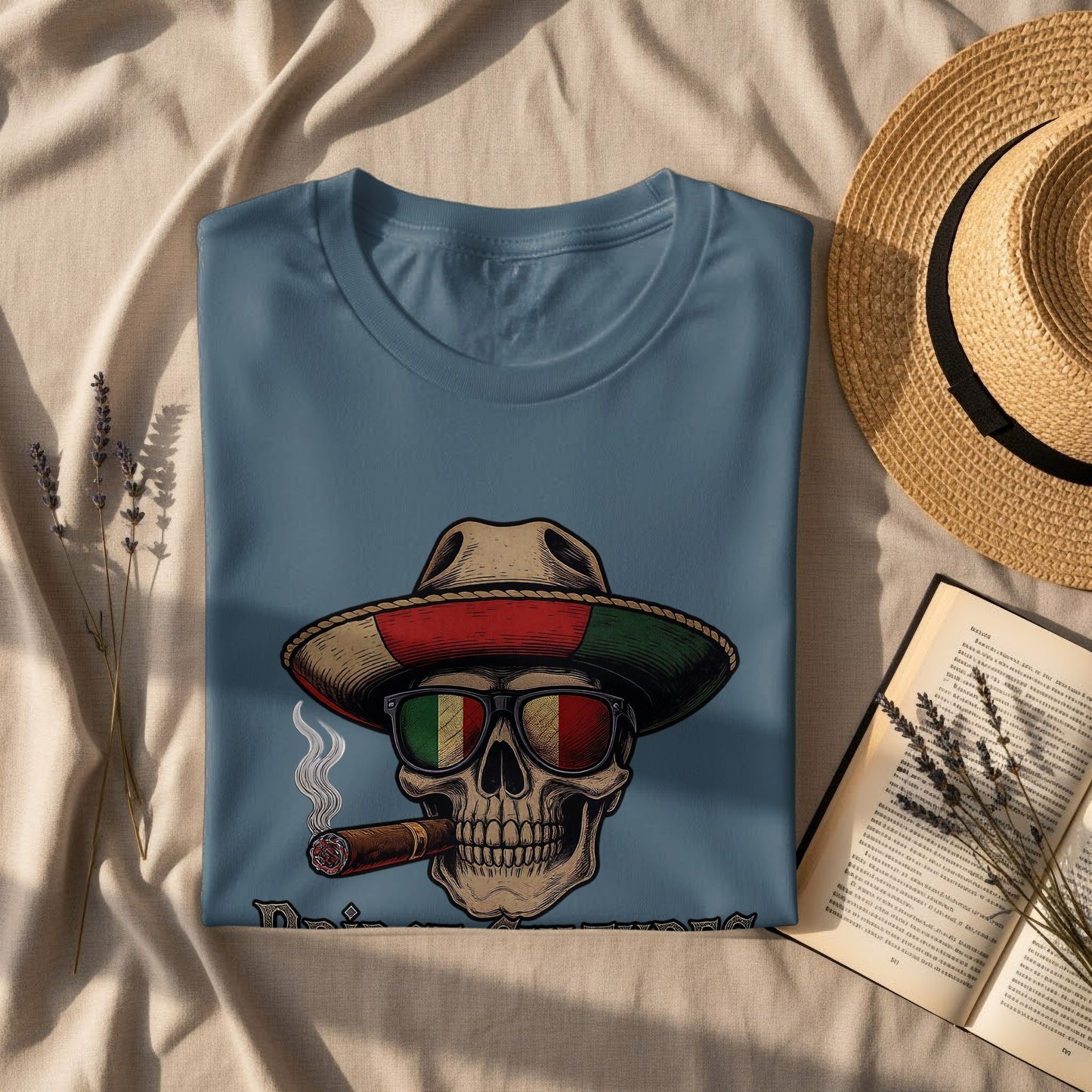 Skull With Hat and Sunglasses Graphic T-Shirt product