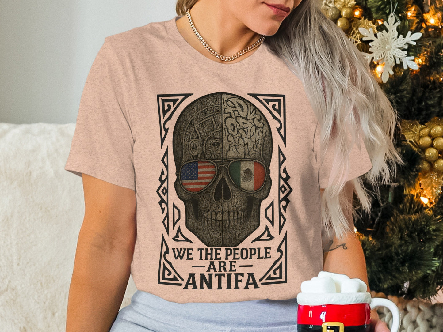 We the People Are Antifa Skull Graphic Shirt