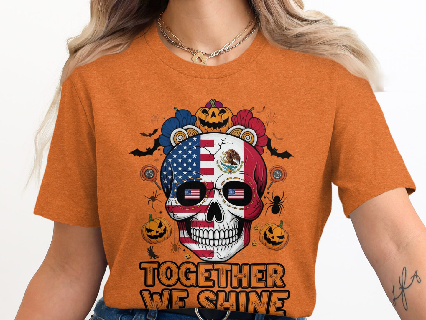 Together We Shine Skull Halloween Art T-Shirt product